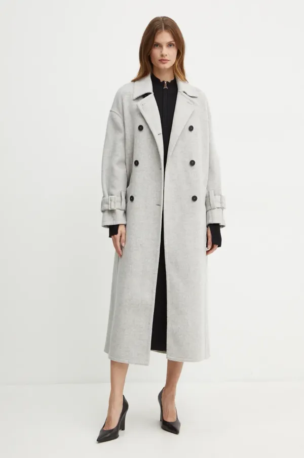 Liviana Conti Volnen plašč Liviana Conti siva barva, F4WW53