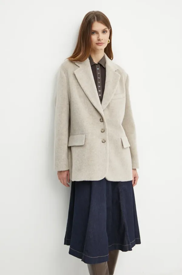 Pinko Volnen plašč Pinko bež barva, 104481 A27W