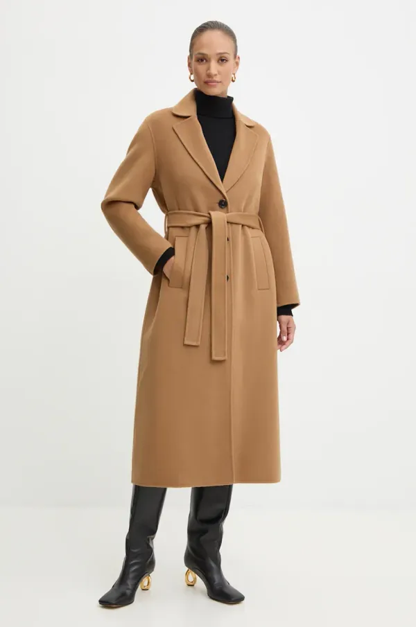 Pinko Volnen plašč Pinko rjava barva, 103819 Y27P