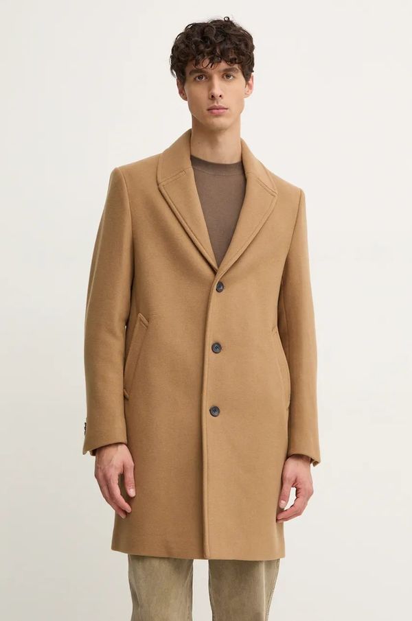 Sisley Volnen plašč Sisley rjava barva, 28N0SN039