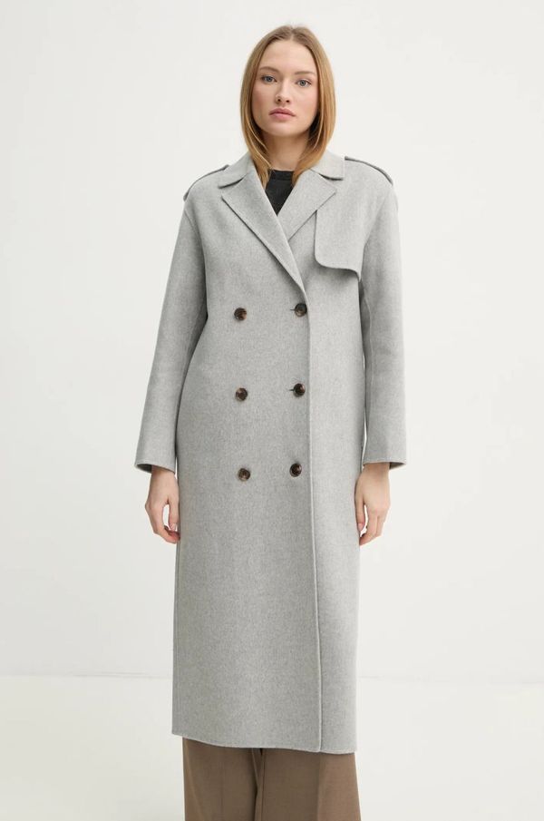 Theory Volnen plašč Theory siva barva, O1101403