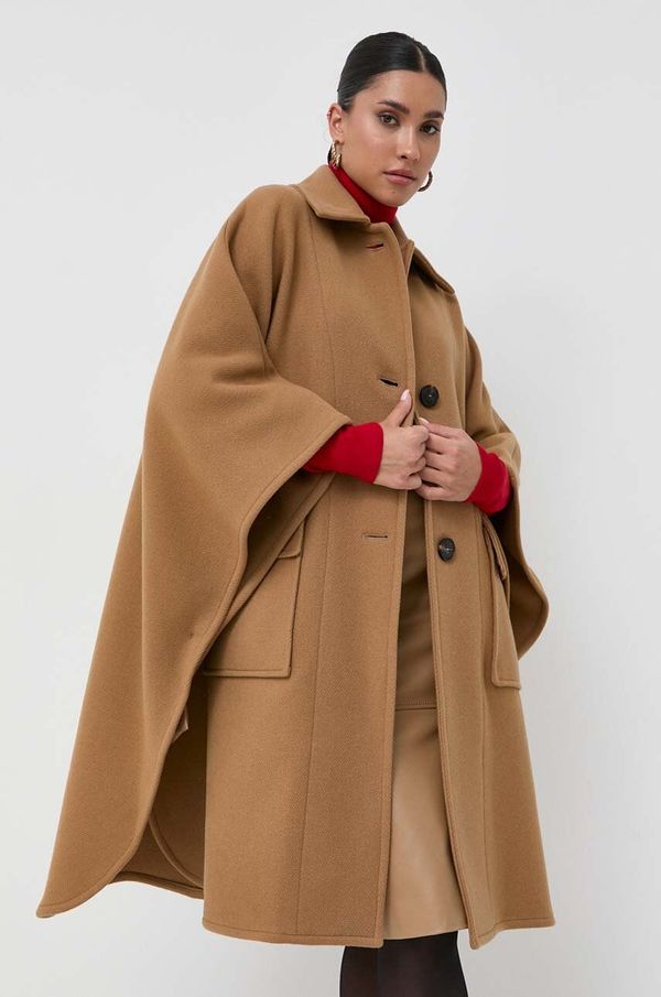 Pinko Volnen pončo Pinko rjava barva