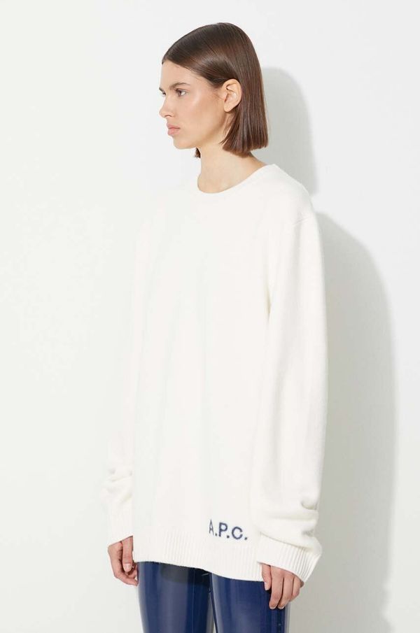 A.P.C. Volnen pulover A.P.C. ženski, bela barva