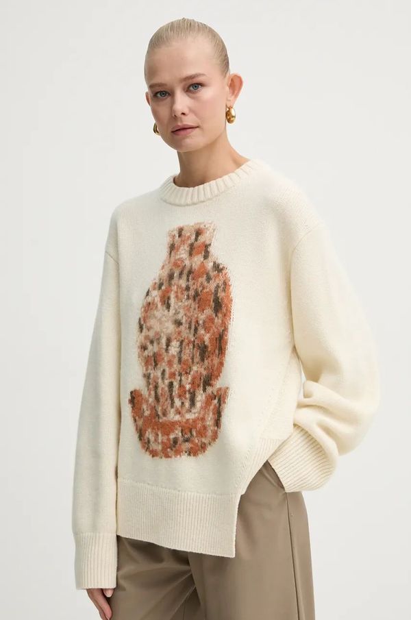 Aeron Volnen pulover AERON ženski, bež barva, PU278545