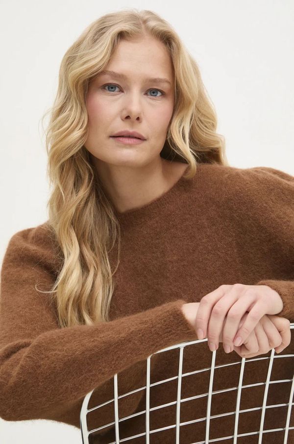 Answear Lab Volnen pulover Answear Lab ženski, rjava barva