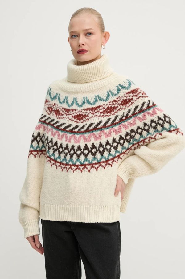 BA&SH Volnen pulover BA&SH ženski, bež barva, 1H24ICEB