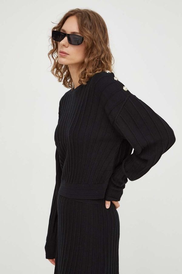 BA&SH Volnen pulover BA&SH ženski, črna barva