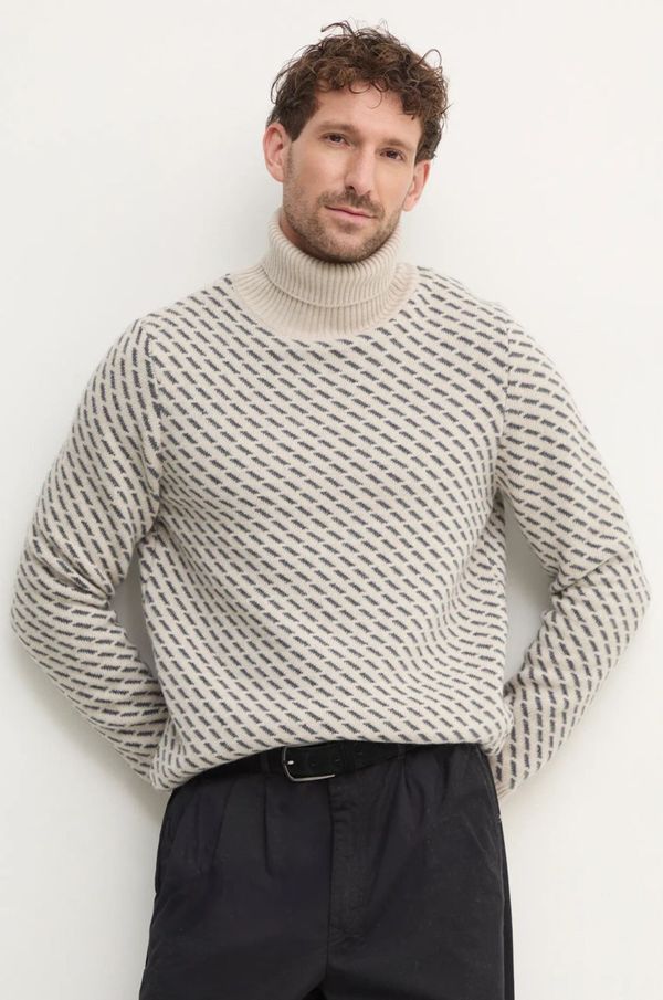 Barbour Volnen pulover Barbour moški, bež barva, MKN1630ST14