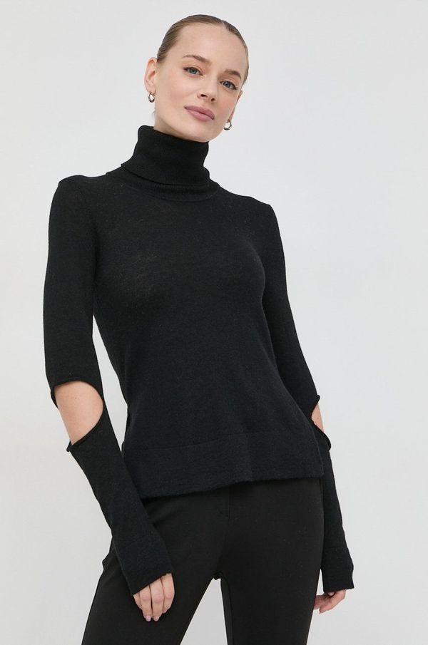 Beatrice B Volnen pulover Beatrice B ženski, črna barva