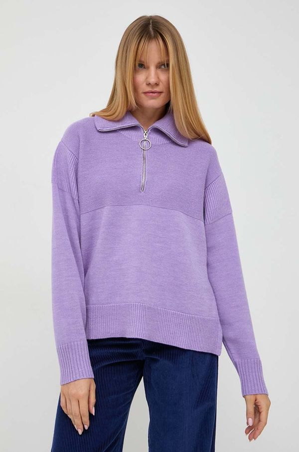 Beatrice B Volnen pulover Beatrice B ženski, vijolična barva