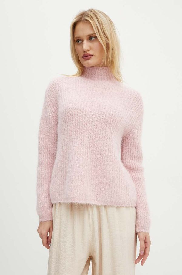 Bruuns Bazaar Volnen pulover Bruuns Bazaar ženski, roza barva