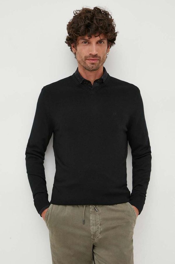 Calvin Klein Volnen pulover Calvin Klein moški, črna barva