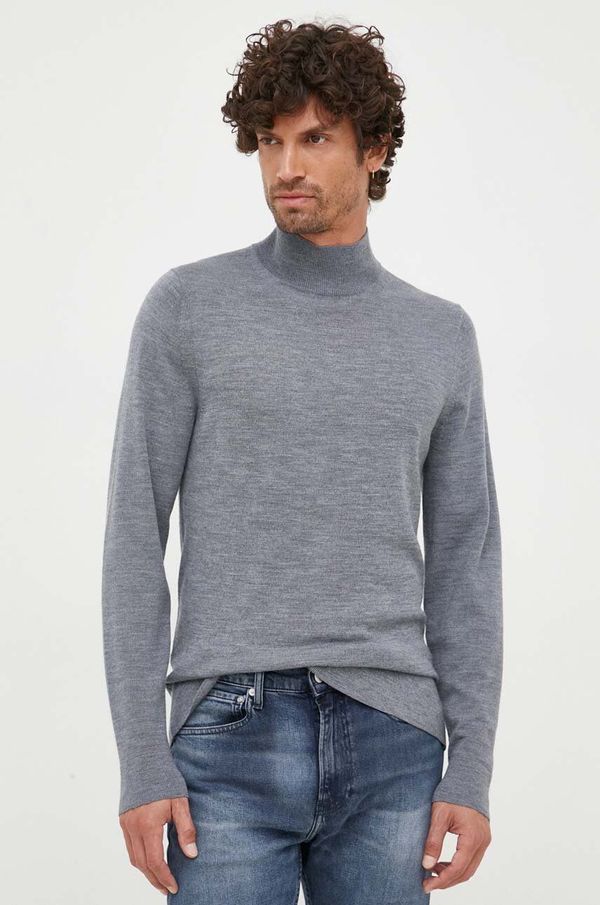 Calvin Klein Volnen pulover Calvin Klein moški, siva barva
