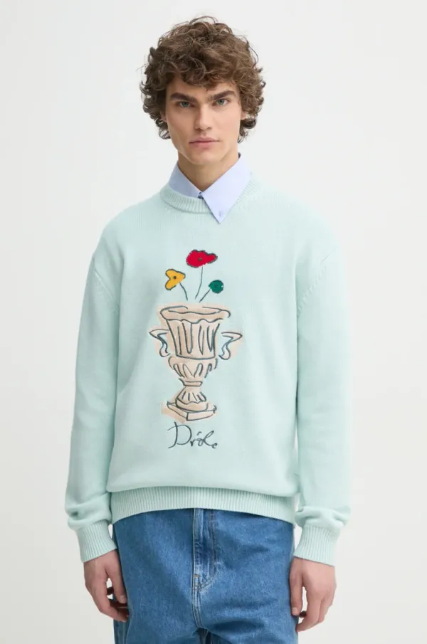 Drôle de Monsieur Volnen pulover Drôle de Monsieur La Maille Vase moški, turkizna barva, F-PO174-WO023-LBE