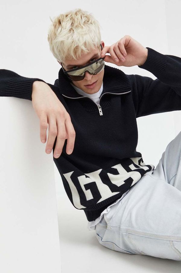 GCDS Volnen pulover GCDS moški, črna barva