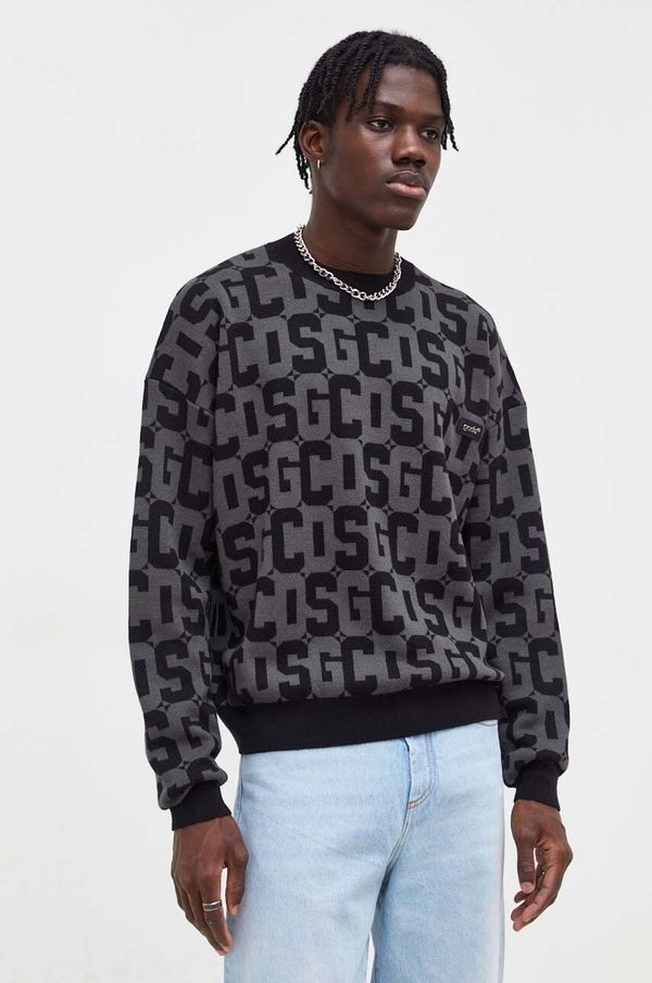 GCDS Volnen pulover GCDS moški, črna barva