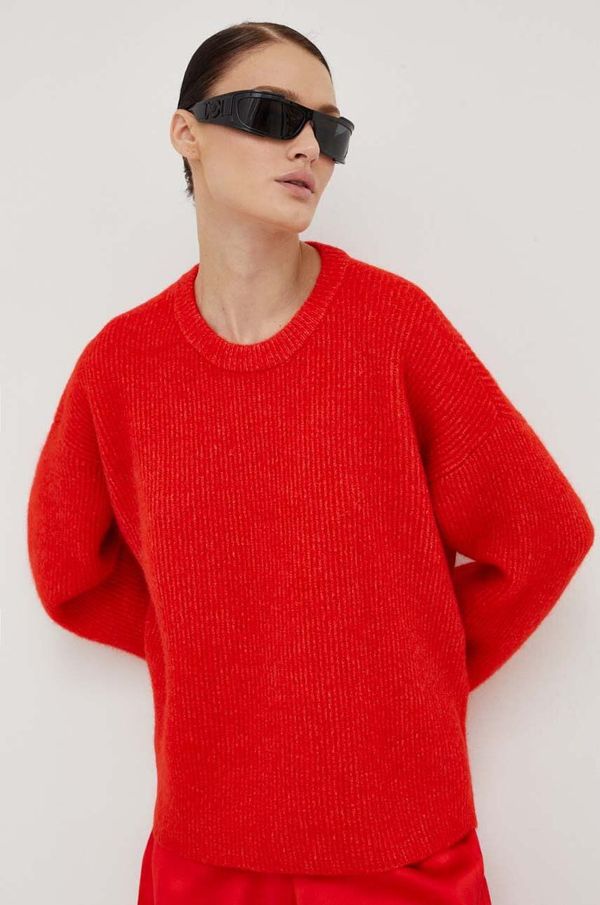 Gestuz Volnen pulover Gestuz ženski, rdeča barva