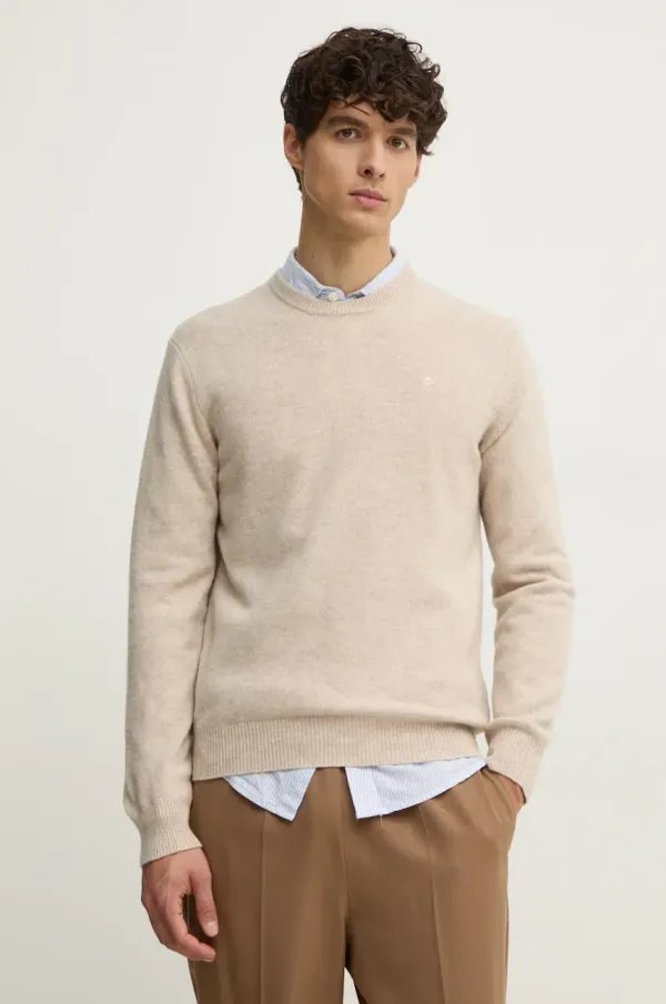 Hackett London Volnen pulover Hackett London moški, bež barva, HM703237