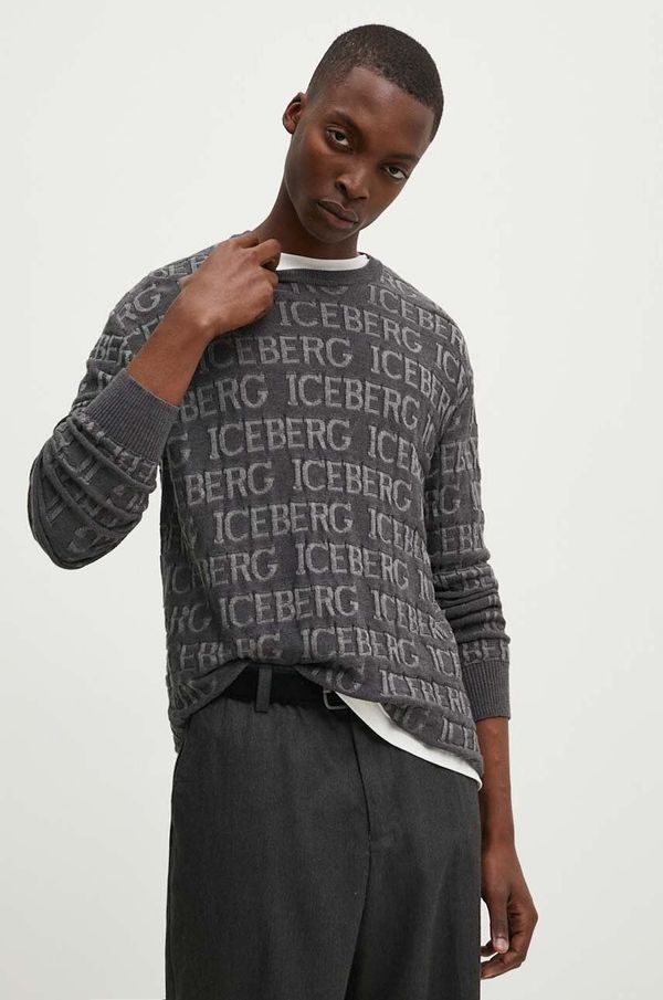 Iceberg Volnen pulover Iceberg moški, siva barva, A002 7010