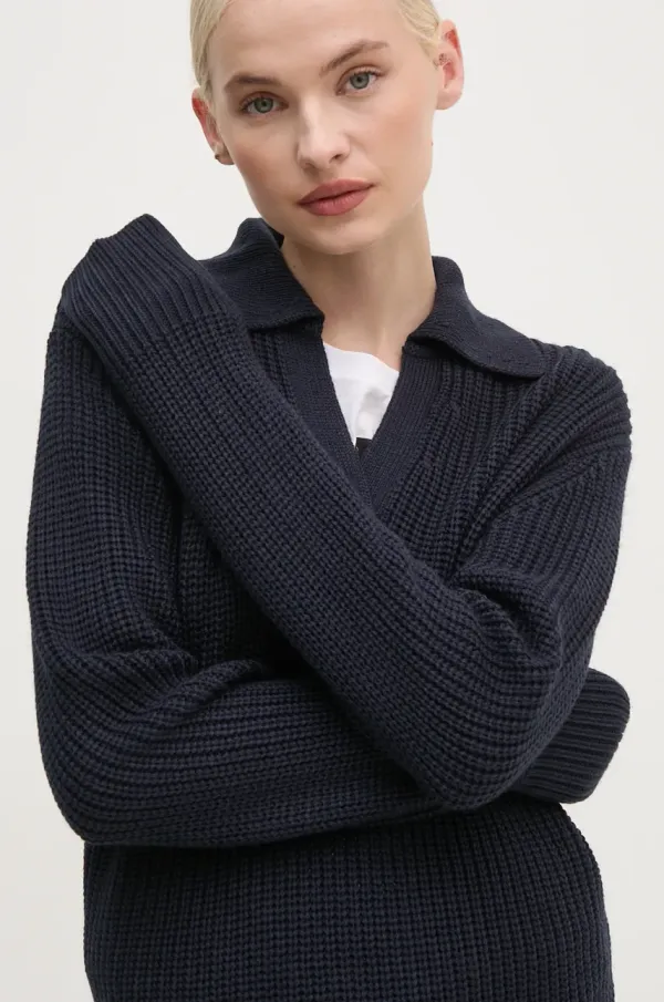 Joop! Volnen pulover Joop! ženski, mornarsko modra barva, 30043659