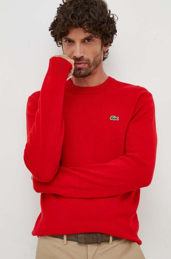Lacoste Volnen pulover Lacoste moški, rdeča barva