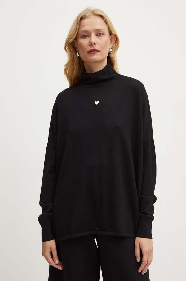 Max&Co. Volnen pulover MAX&Co. ženski, črna barva, 2428369964200