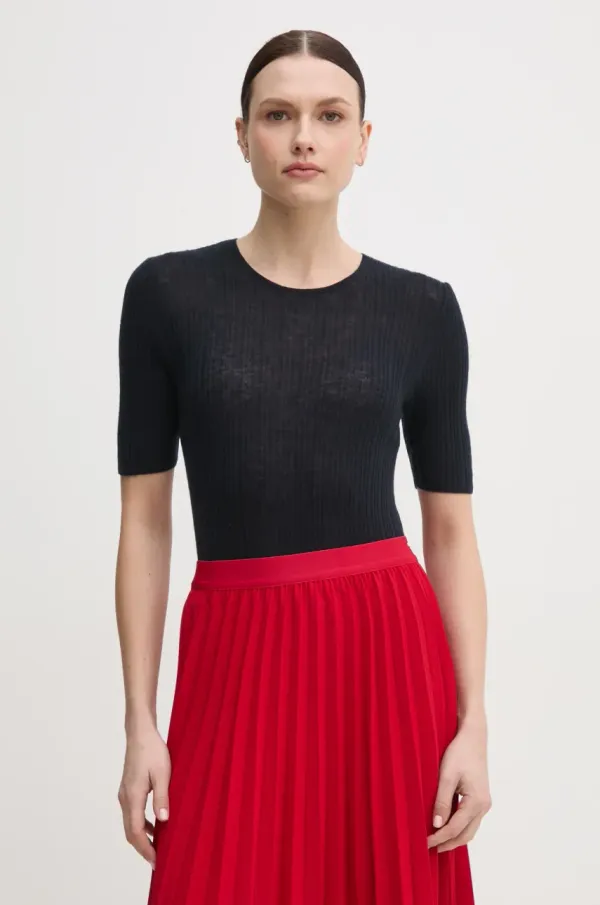 Mos Mosh Volnen pulover Mos Mosh ženski, mornarsko modra barva, 168090