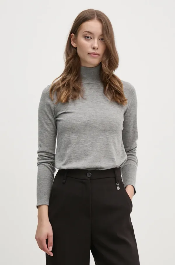 Mos Mosh Volnen pulover Mos Mosh ženski, siva barva