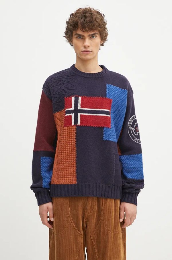 Napapijri Volnen pulover Napapijri Patchwork moški, NP0A4IK8MP11