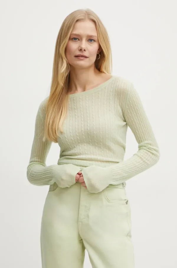 Patrizia Pepe Volnen pulover Patrizia Pepe ženski, zelena barva, 8K0264 K034