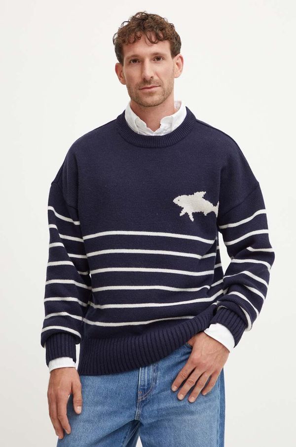 Paul&Shark Volnen pulover Paul&Shark moški, mornarsko modra barva, 14311032