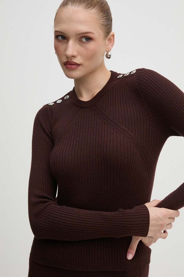 Pinko Volnen pulover Pinko ženski, rjava barva, 104020 A15S