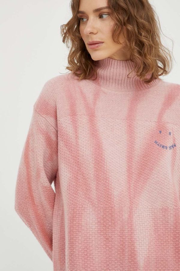 PS Paul Smith Volnen pulover PS Paul Smith ženski, roza barva
