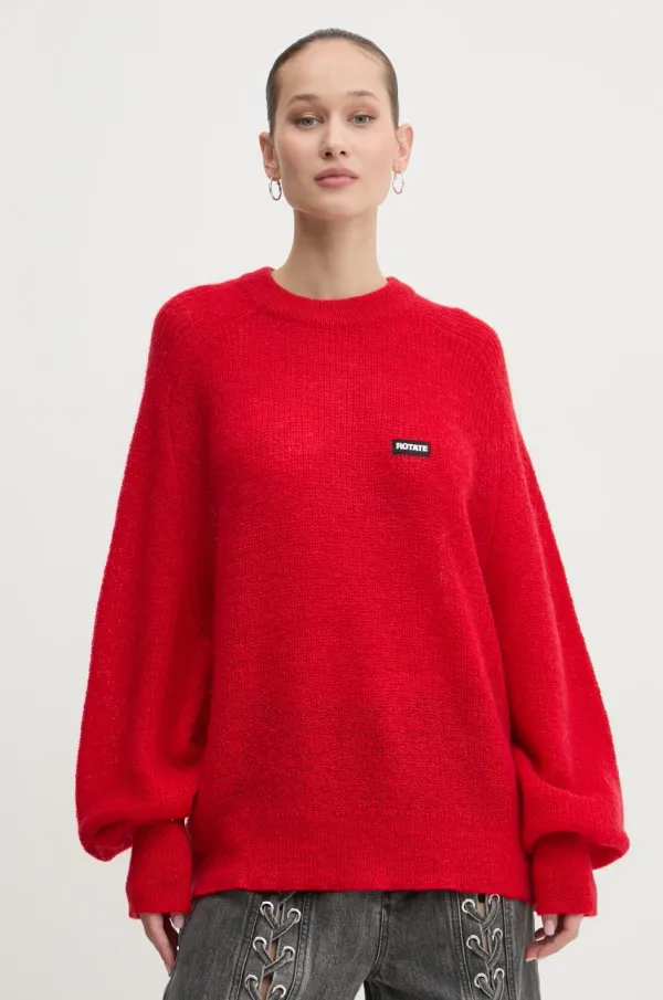 Rotate Volnen pulover Rotate ženski, rdeča barva, 1137693017