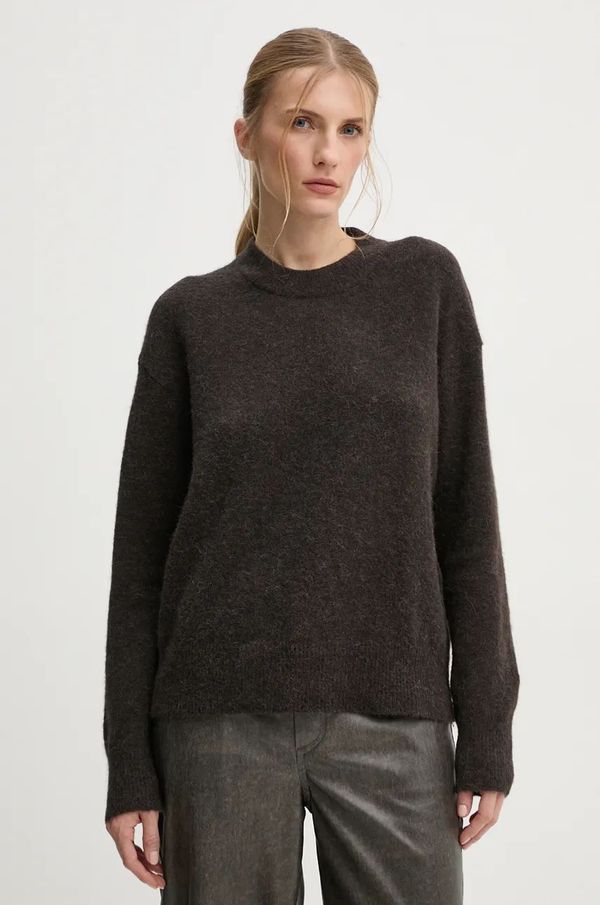 Samsoe Samsoe Volnen pulover Samsoe Samsoe ženski, rjava barva