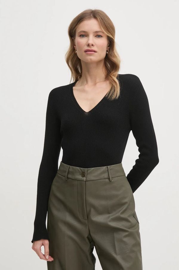 Sandro Ferrone Volnen pulover Sandro Ferrone ženski, črna barva, SFS69YBEQUATTRO