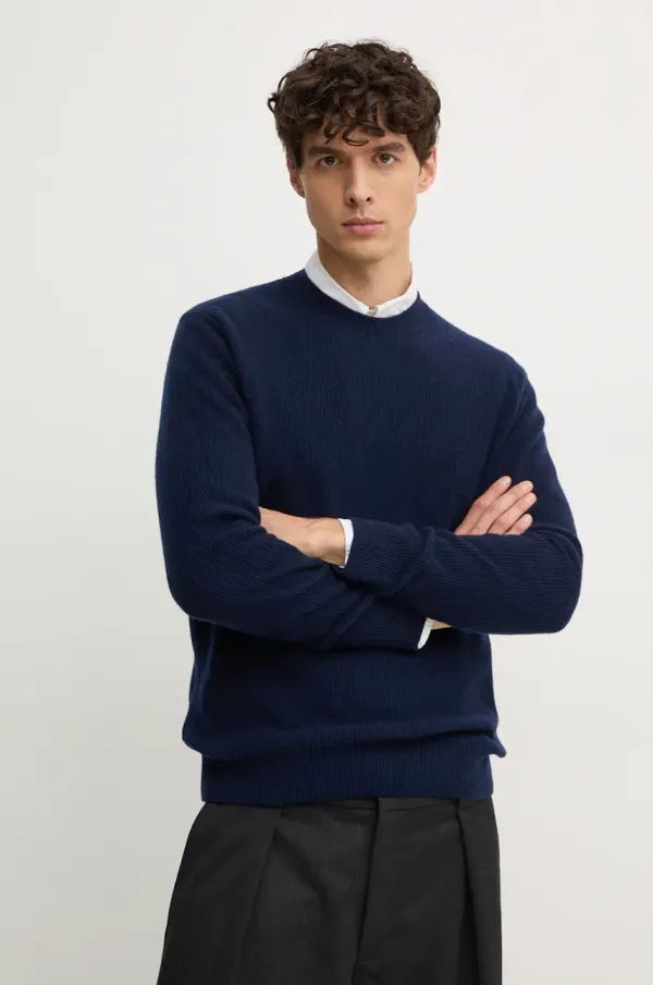 Sisley Volnen pulover Sisley moški, mornarsko modra barva, 1044S100X