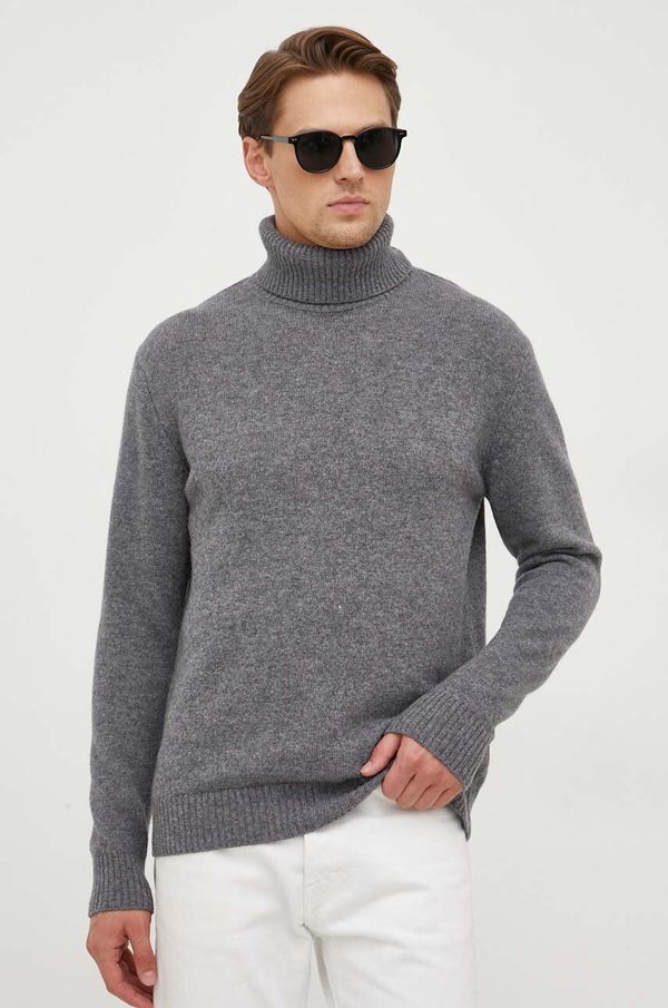 Sisley Volnen pulover Sisley moški, siva barva