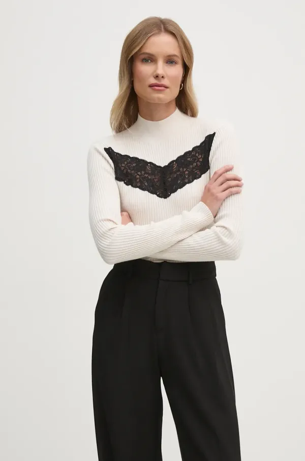 Sisley Volnen pulover Sisley ženski, bež barva, 1M9AL201V