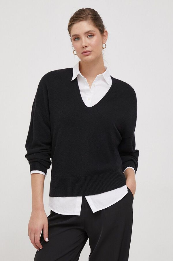 Sisley Volnen pulover Sisley ženski, črna barva