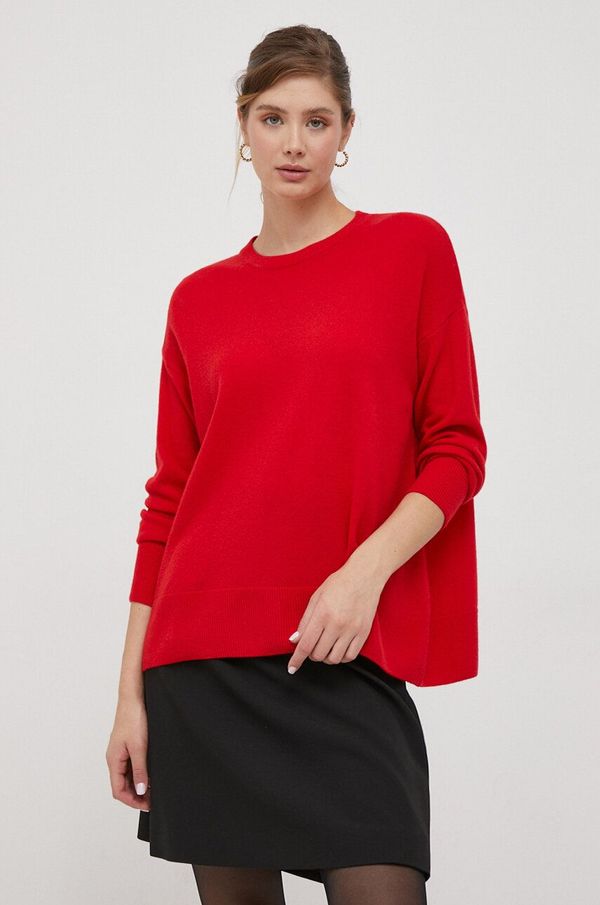 Sisley Volnen pulover Sisley ženski, rdeča barva