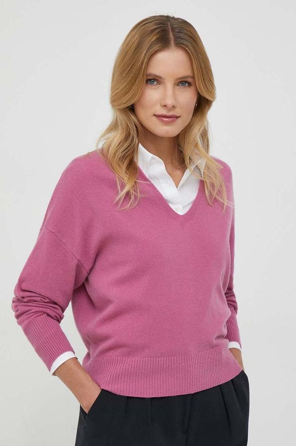 Sisley Volnen pulover Sisley ženski, roza barva