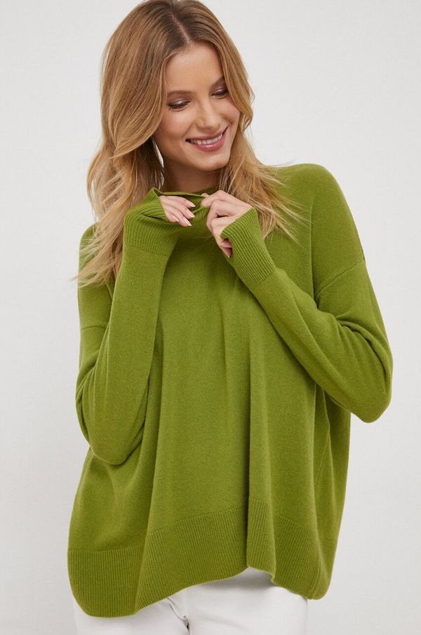 Sisley Volnen pulover Sisley ženski, zelena barva