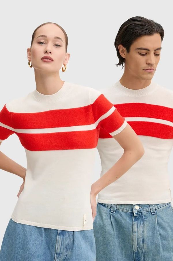 Sunnei Volnen pulover Sunnei bež barva, RTWXKNW003