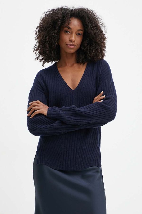 Twinset Volnen pulover Twinset ženski, mornarsko modra barva, 242TP3716