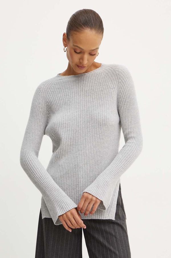 Twinset Volnen pulover Twinset ženski, siva barva, 242TP3715