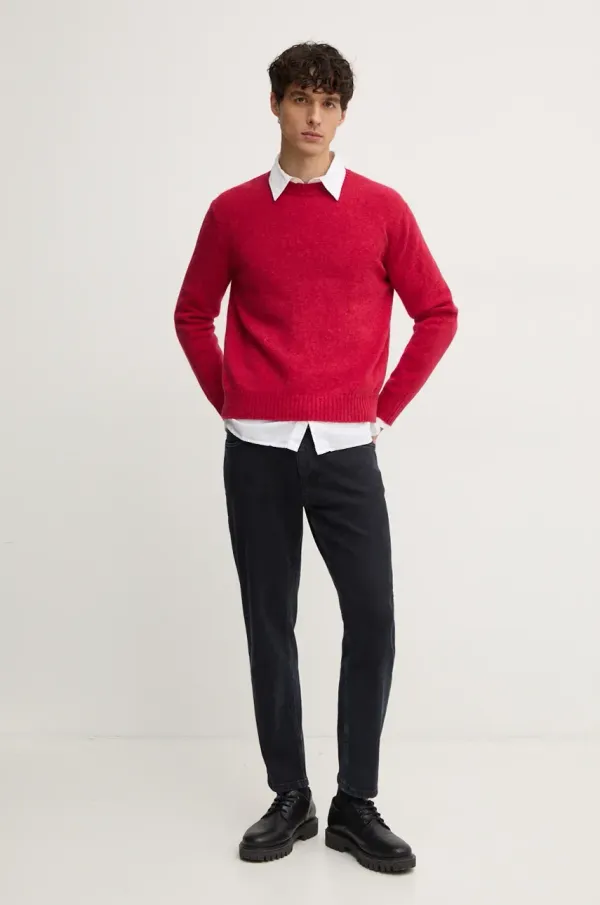 United Colors of Benetton Volnen pulover United Colors of Benetton moški, rdeča barva, 103MU108N