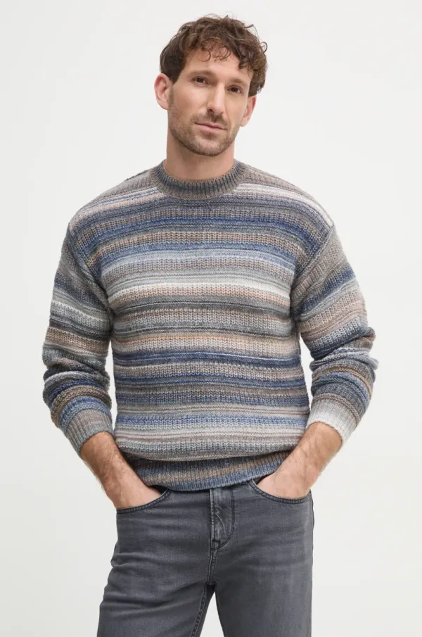 United Colors of Benetton Volnen pulover United Colors of Benetton moški, siva barva, 105CU107R