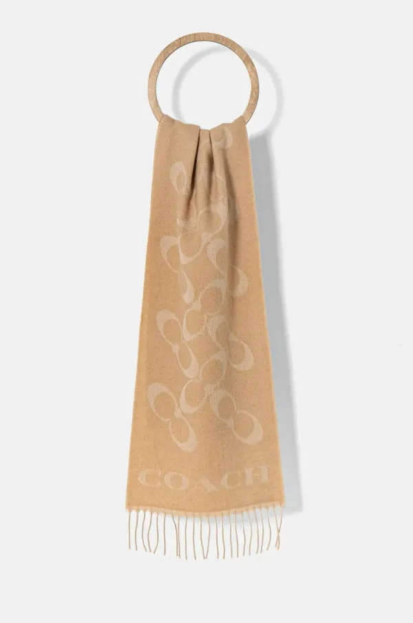 Coach Volnen šal Coach bež barva, 29CO100317