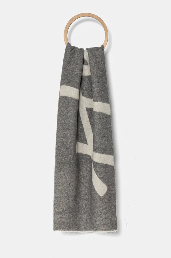 Hugo Volnen šal HUGO siva barva, 50524789